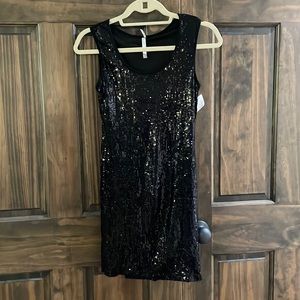 Black sequined dress